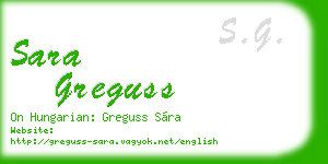 sara greguss business card